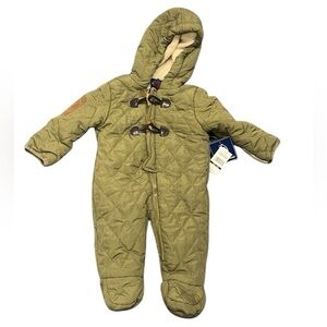 NEW Rugged Bear Bunting Snowsuit Hooded SZ 3-6 Month Fleece Lined